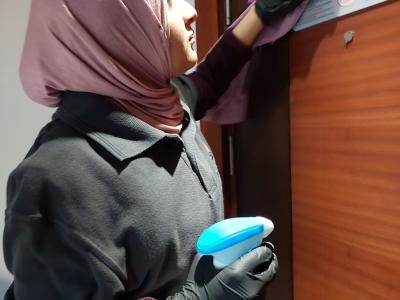 سجى أثناء تدريبها في فندق الأوشن جراند